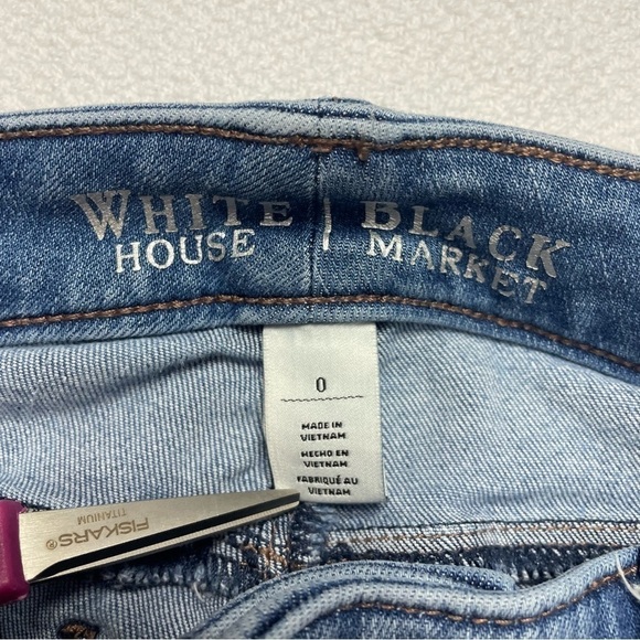 White House Black Market Jeans Crop Distressed Women's Size 0 - Picture 10 of 16